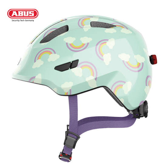 Abus Smiley 3.0 Blue Rainbow LED kids Helmet